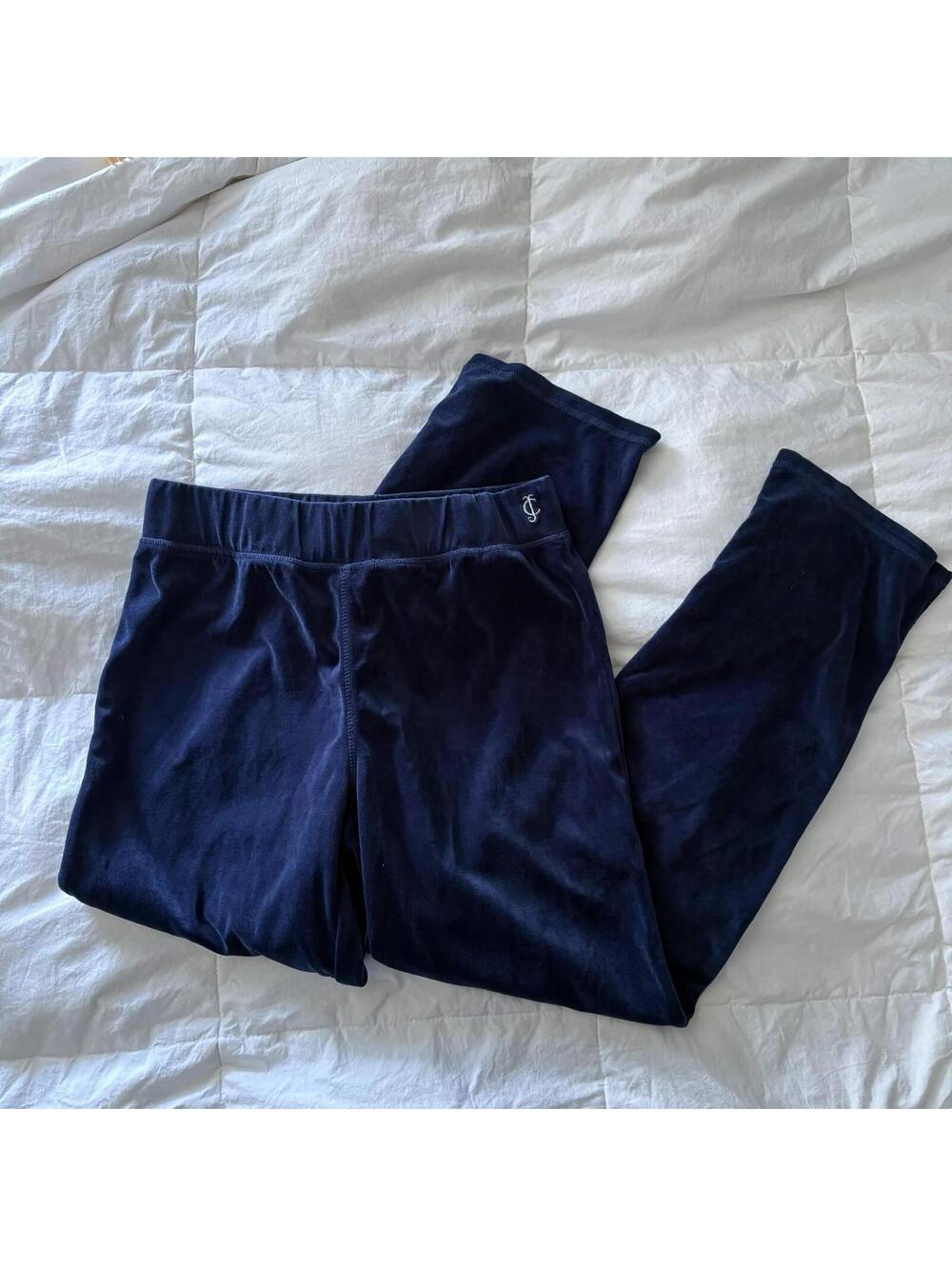 blue velour sweatpants